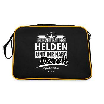Jede Zeit hat Ihre Helden Ihr habt Derek - Retro Tasche - Schwarz/Gold - Hinten