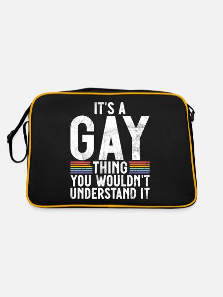 Gay Gifts - Retro Tasche - Schwarz/Gold - Hinten
