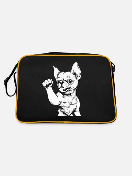 Fitness Chihuahua Dog - Retro Bag - black/gold - Back