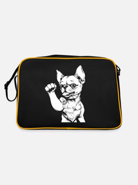 Chihuahua J’aime maman - Sac Retro - noir/or - Dos