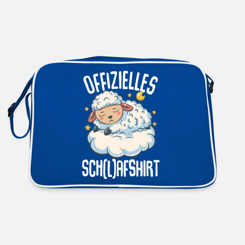 Offizielles Schlafshirt Schaf Pyjama Schlafanzug Retro Tasche