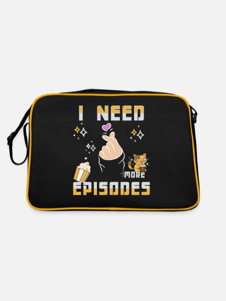 K-Drama Liebhaber Lustig KDrama Mutter - Retro Tasche - Schwarz/Gold - Hinten