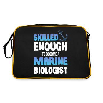 Qualified enough to become a marine biologist - Retro Bag - black/gold - Back