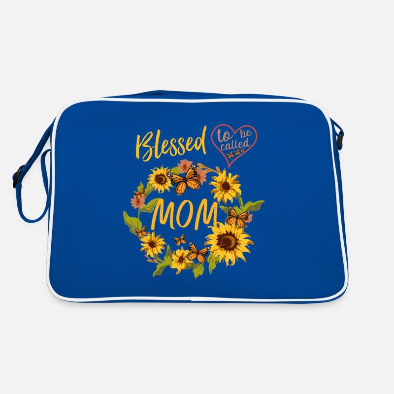 Niedliche Sonnenblumenmutter sagt Geschenk zum Muttertag Retro Tasche