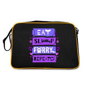 Eat Sleep Furry Repeat I Furries Fandom Cosplay - Retro Bag - black/gold - Back