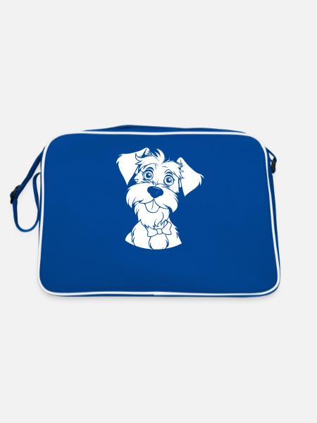 Schnauzer - Sac Retro - bleu/blanc - Dos