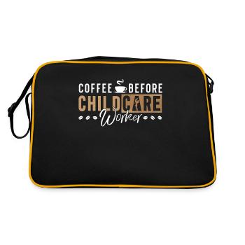 Assistante maternelle Café Baby-sitting Amateur de café - Sac Retro - noir/or - Dos