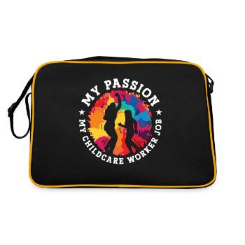 Éducatrice en garderie Ma passion Ma garderie - Sac Retro - noir/or - Dos