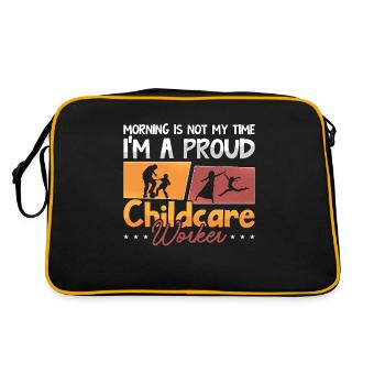Childcare Worker Morning Is Not My Time Nurturer - Retro Bag - black/gold - Back