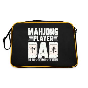 Mahjong Player Dad The Idol The Mahjong Lover - Retro Bag - black/gold - Back