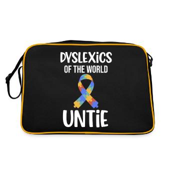 Dyslexic of the world untie spelling adhd - Retro Bag - black/gold - Back