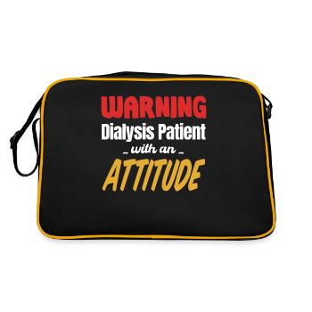 Warning dialysis patient with one setting - Retro Bag - black/gold - Back