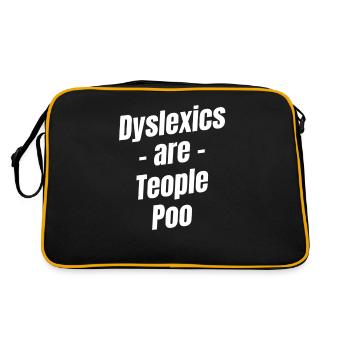 Dyslexics are people who have ADHD neurology - Retro Bag - black/gold - Back
