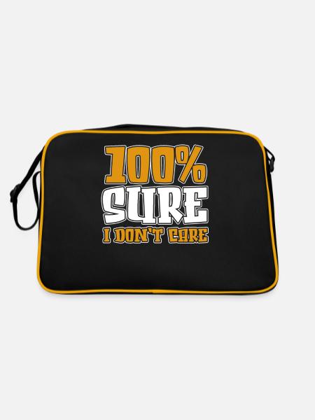 Schwarzer Humor I Dont Care - Retro Tasche - Schwarz/Gold - Hinten