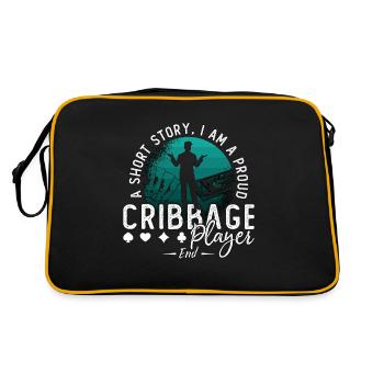 Joueur de cribbage Une histoire courte Je suis un amateur de jeux de cartes - Sac Retro - noir/or - Dos