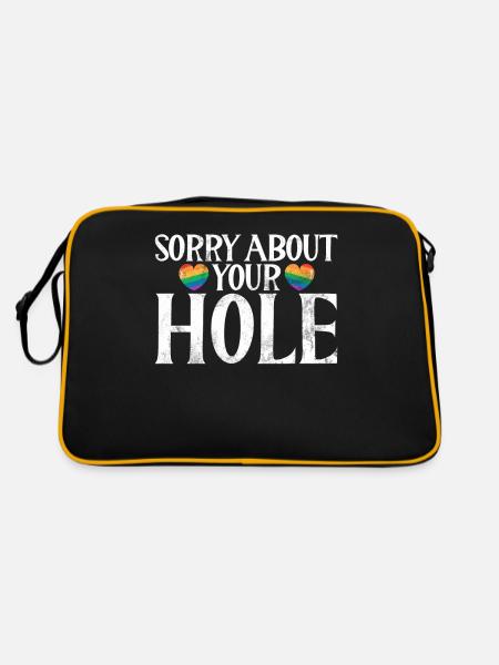 Gay Gifts - Retro Bag - black/gold - Back