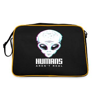 Les humains extraterrestres ne sont pas de vrais cadeaux extraterrestres - Sac Retro - noir/or - Dos