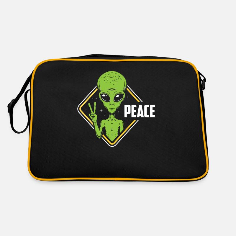 Alien Friede Außerirdisches Leben Geschenk Retro Tasche