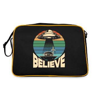 Cadeau de soucoupe volante rétro - Sac Retro - noir/or - Dos