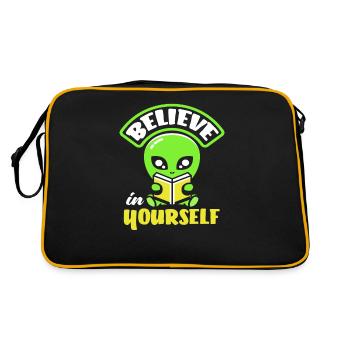 Les humains extraterrestres ne sont pas de vrais cadeaux extraterrestres - Sac Retro - noir/or - Dos