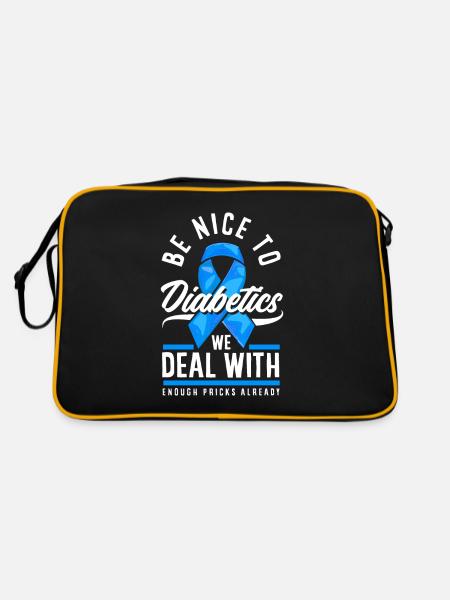 Cadeau pour diabétiques de type 1 pour diabétiques de type 1 - Sac Retro - noir/or - Dos