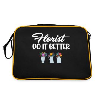 Florists make it better funnier botanical - Retro Bag - black/gold - Back