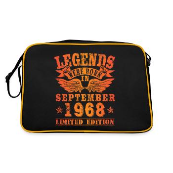 Legends sont nés en Septembre 1968 Anniversaire - Sac Retro - noir/or - Dos