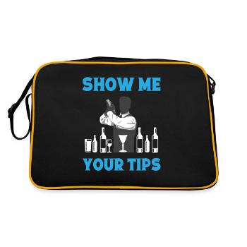 Show Me Your Tips Bartender Gift Innkeeper - Retro Bag - black/gold - Back