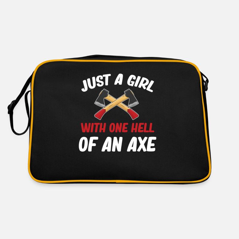 Nur Ein Mädchen Mit Einer Höllischen Axt, Das Retro Tasche