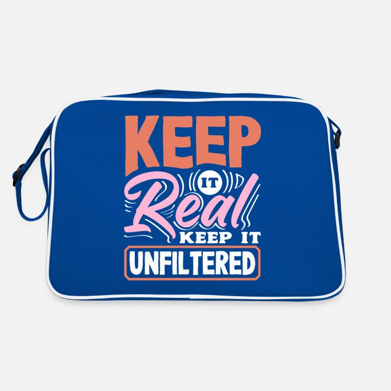 Keep It Real & Unfiltered Retro Slogan Retro Tasche