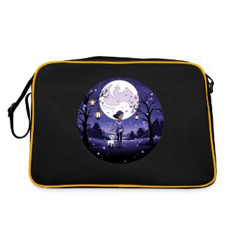 Kawaii Stuff dog mom walking t-shirt for dogmoms - Retro Bag - black/gold - Back