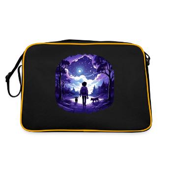 Dreamy dog owner T-shirt for dog owners - Retro Bag - black/gold - Back