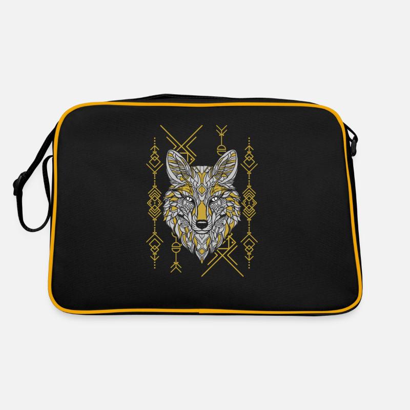 Loup Abstrait Géométrique Polygone Loup Sac Retro