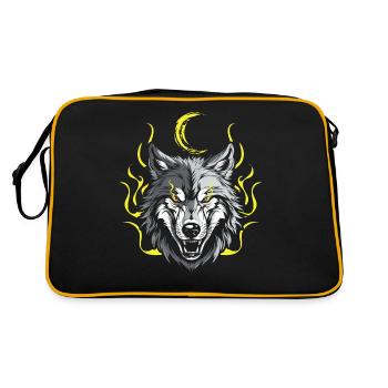Wolf Moon Phase Lunar Wolf - Retro Bag - black/gold - Back