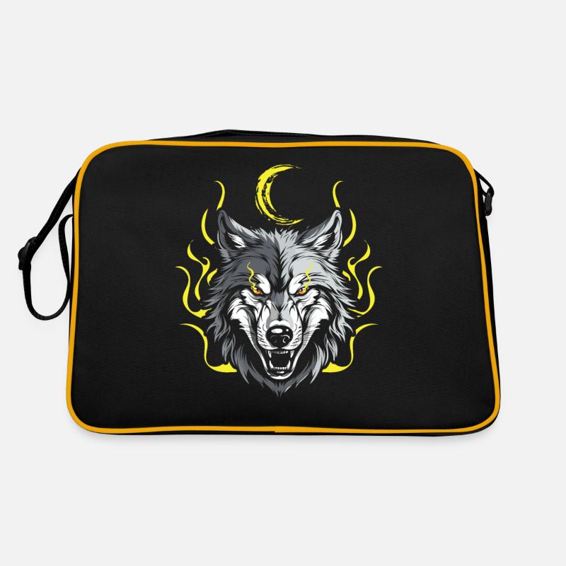 Wolf Mond Phase Lunar Wolf Retro Tasche
