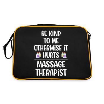 Be nice to me or it will hurt masseuse - Retro Bag - black/gold - Back