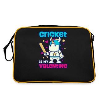 Cricket Player My Valentine Unicorn - Retro Bag - black/gold - Back
