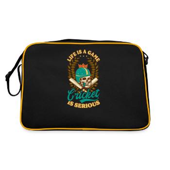 Cricket Player Life Is Game Cricket Is Life - Retro Bag - black/gold - Back