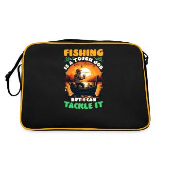 Fisher Fisherman Tough Job Tackle It Bier - Retro Tasche - Schwarz/Gold - Hinten