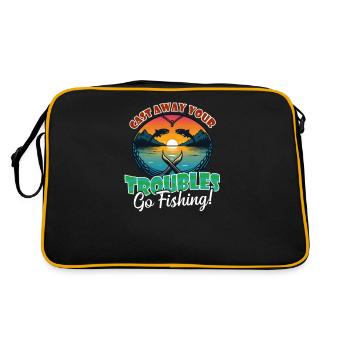Fisher Fisherman Cast Away Troubles Sunset - Retro Tasche - Schwarz/Gold - Hinten