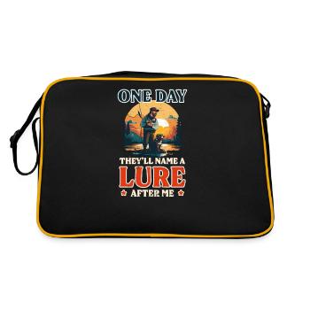 Fisher Fisherman One Day Name lockt nach mir - Retro Tasche - Schwarz/Gold - Hinten