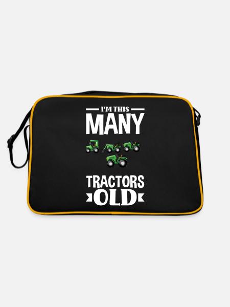 4. Geburtstag Traktor 4 Jahre Geburtstagsshirt - Retro Tasche - Schwarz/Gold