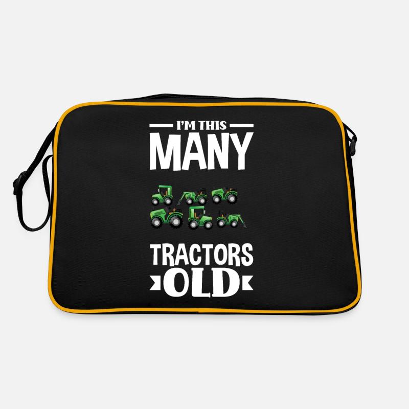6. Geburtstag Traktor 6 Jahre Geburtstagsshirt - Retro Tasche - Schwarz/Gold