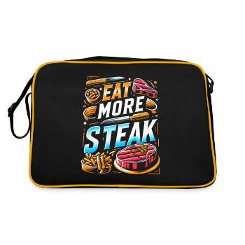 Mangez plus de steak 12 - Sac Retro - noir/or - Dos