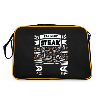 Mangez plus de steak 15 - Sac Retro - noir/or - Dos