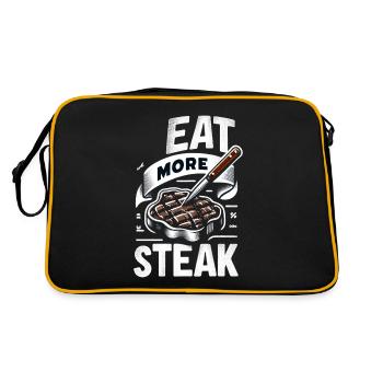 Mangez plus de steak 8 - Sac Retro - noir/or - Dos