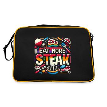 Mangez plus de steak 9 - Sac Retro - noir/or - Dos