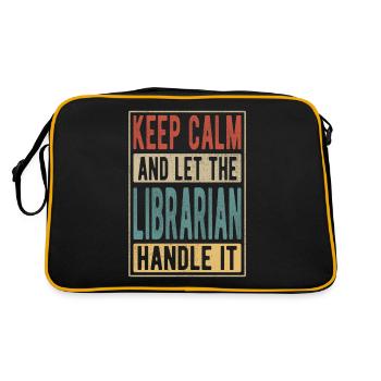 Bibliothekar Retro Geschenk - Retro Tasche - Schwarz/Gold - Hinten