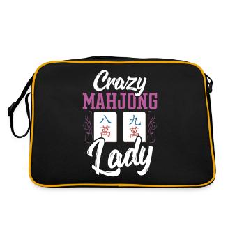 Gift for Mahjong Fans - Retro Bag - black/gold - Back