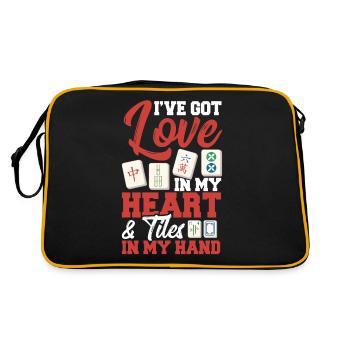 Gift for Mahjong Fans - Retro Bag - black/gold - Back